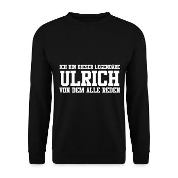 Ulrich Name Design - Unisex Pullover - Schwarz - Vorne - Alina (178cm) & Michal (187cm)
