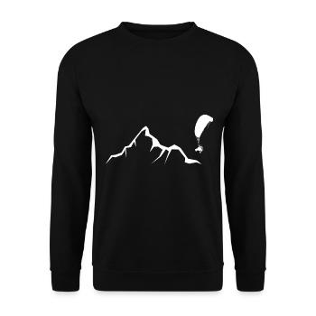 Berg - Gleitschirmfliegen - (9) - Unisex Pullover - Schwarz - Vorne - Alina (178cm) & Michal (187cm)