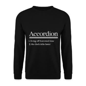Akkordeon Akkordeonspieler Geschenk - Unisex Pullover - Schwarz - Vorne - Alina (178cm) & Michal (187cm)