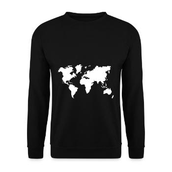 Carte du monde Continents voyage - Sweat-shirt Unisexe - noir - Devant - Alina (178cm) & Michal (187cm)
