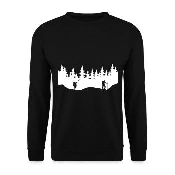 Arbres - Randonnée - (2) - Sweat-shirt Unisexe - noir - Devant - Alina (178cm) & Michal (187cm)