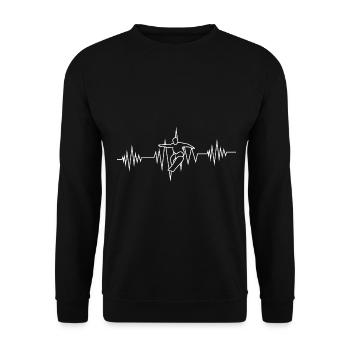 Heartbeat - Snowboarding - (3) - Unisex Sweatshirt - black - Front - Alina (178cm) & Michal (187cm)