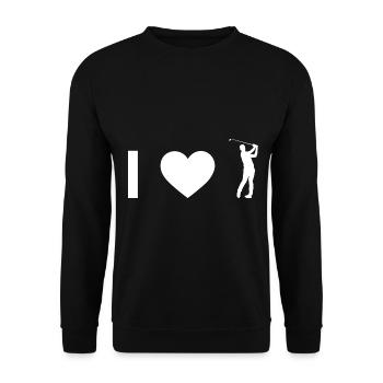 I heart and golf - - Unisex Sweatshirt - black - Front - Alina (178cm) & Michal (187cm)
