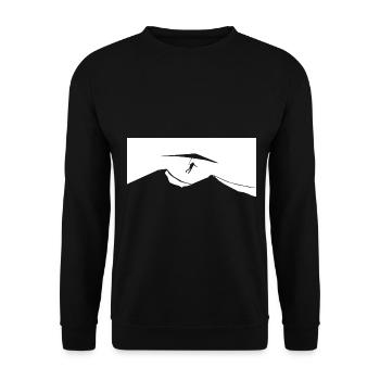 Berg - Gleitschirmfliegen - (13) - Unisex Pullover - Schwarz - Vorne - Alina (178cm) & Michal (187cm)