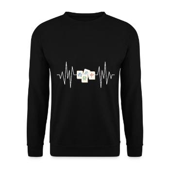 Cadeau pour les fans de Mahjong - Sweat-shirt Unisexe - noir - Devant - Alina (178cm) & Michal (187cm)