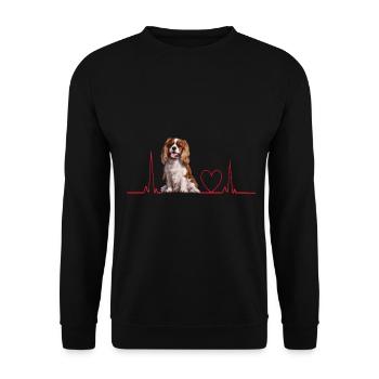 Heartbeat Gift for Dogs - Unisex Sweatshirt - black - Front - Alina (178cm) & Michal (187cm)