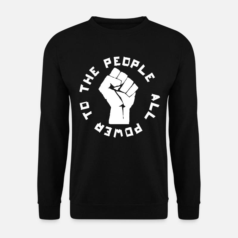 ALL POWER TO THE PEOPLE ROUND - Unisex Sweatshirt - black