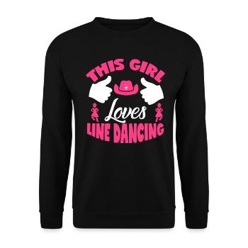 This Girl Loves Line Dancing Geschenk - Unisex Pullover - Schwarz - Vorne - Alina (178cm) & Michal (187cm)