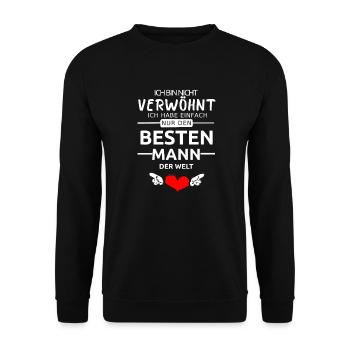 Bester Mann der Welt Valentinstag Geschenk Liebe - Unisex Pullover - Schwarz - Vorne - Alina (178cm) & Michal (187cm)