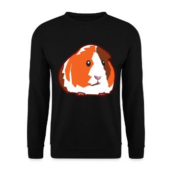 Niedliches Meerschwein Als Haustier und Nagetier - Unisex Pullover - Schwarz - Vorne - Alina (178cm) & Michal (187cm)