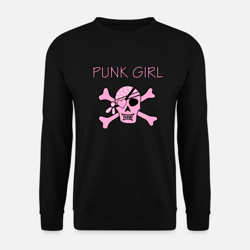 Punk Girl Skull Totenkopf Pirat - Unisex Pullover - Schwarz