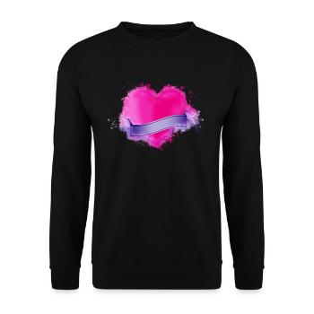 Heart ribbon brightly glowing - Unisex Sweatshirt - black - Front - Alina (178cm) & Michal (187cm)