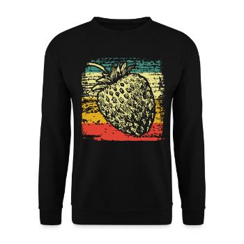 strawberry - Unisex Sweatshirt - black - Front - Alina (178cm) & Michal (187cm)