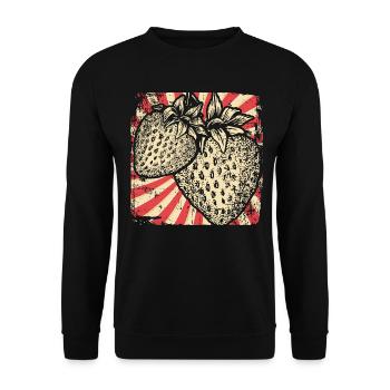 Strawberry fruit - Unisex Sweatshirt - black - Front - Alina (178cm) & Michal (187cm)