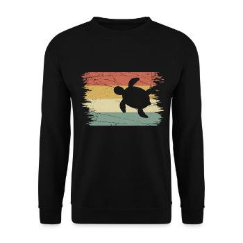Turtle retro - Unisex Sweatshirt - black - Front - Alina (178cm) & Michal (187cm)