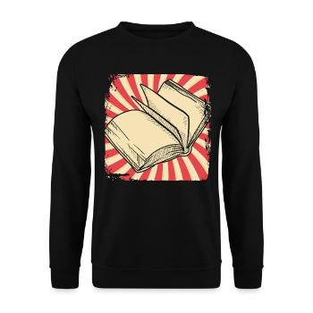 Bücher lesen - Unisex Pullover - Schwarz - Vorne - Alina (178cm) & Michal (187cm)