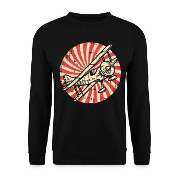Flugzeug - Unisex Pullover - Schwarz - Vorne - Alina (178cm) & Michal (187cm)