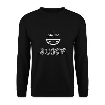 Saftige Melone | vegan Doodle | Geschenkidee - Unisex Pullover - Schwarz - Vorne - Alina (178cm) & Michal (187cm)