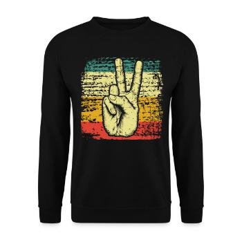 Peace Peace Movement Peace - Unisex Sweatshirt - black - Front - Alina (178cm) & Michal (187cm)