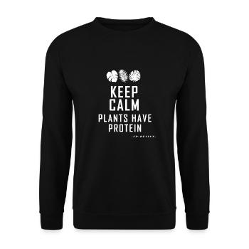 Gardez les plantes calmes ont des protéines - Sweat-shirt Unisexe - noir - Devant - Alina (178cm) & Michal (187cm)
