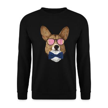Corgi Hipster - Unisex Sweatshirt - black - Front - Alina (178cm) & Michal (187cm)