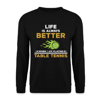Table tennis table tennis - Unisex Sweatshirt - black - Front - Alina (178cm) & Michal (187cm)