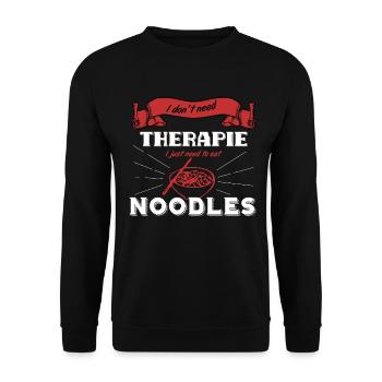 Nudeln Noodles - Unisex Pullover - Schwarz - Vorne - Alina (178cm) & Michal (187cm)