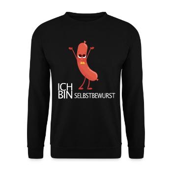 Sausage Sausage Self-Confidence Motivation - Unisex Sweatshirt - black - Front - Alina (178cm) & Michal (187cm)