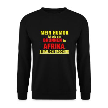 Schwarzer Humor | trocken Witz Flachwitz Geschenk - Unisex Pullover - Schwarz - Vorne - Alina (178cm) & Michal (187cm)