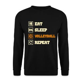 Volley-ball manger dormir répéter - Sweat-shirt Unisexe - noir - Devant - Alina (178cm) & Michal (187cm)