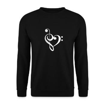 Heart Music Clef Basse Clef - Sweat-shirt Unisexe - noir - Devant - Alina (178cm) & Michal (187cm)