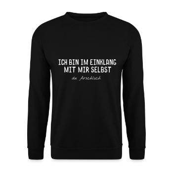I am in tune with myself ass gift - Unisex Sweatshirt - black - Front - Alina (178cm) & Michal (187cm)