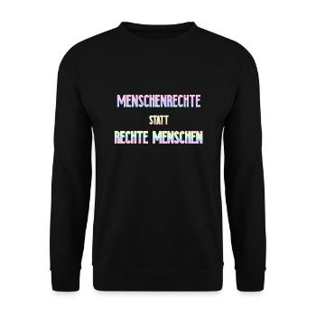 Droits de l’homme | L’idée de cadeau contre les nazis Antifa - Sweat-shirt Unisexe - noir - Devant - Alina (178cm) & Michal (187cm)