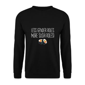 Geschlechterrolle Sexismus Feminismus Geschenkidee - Unisex Pullover - Schwarz - Vorne - Alina (178cm) & Michal (187cm)