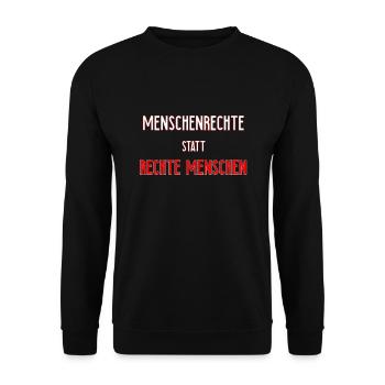 Droits de l’homme | L’idée de cadeau contre les nazis Antifa - Sweat-shirt Unisexe - noir - Devant - Alina (178cm) & Michal (187cm)