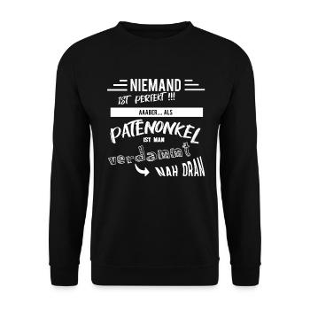 patenonkel - Unisex Pullover - Schwarz - Vorne - Alina (178cm) & Michal (187cm)