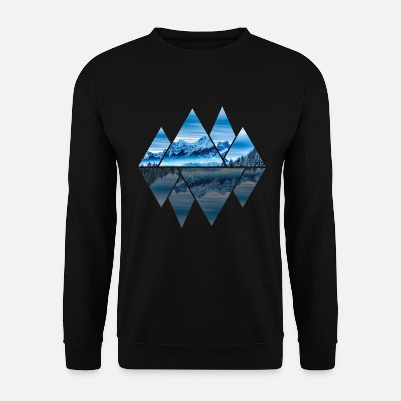 Berge eis und schnee gletscher geometrie Natur - Unisex Pullover - Schwarz