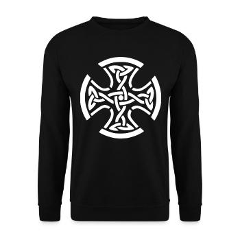 CELTIC CROSS WHITE - Unisex Sweatshirt - black - Front - Alina (178cm) & Michal (187cm)