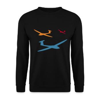 segelflug segelflieger segelflugzeug - Unisex Pullover - Schwarz - Vorne - Alina (178cm) & Michal (187cm)