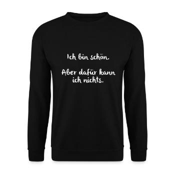 Alligatoah Aligator Spruch Schön aber dafür Song - Unisex Pullover - Schwarz - Vorne - Alina (178cm) & Michal (187cm)