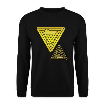 Illusion d’optique Triangle - Sweat-shirt Unisexe - noir - Devant - Alina (178cm) & Michal (187cm)