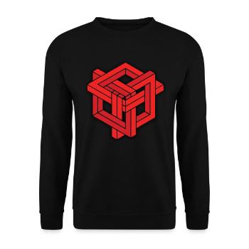 Optische Täuschung - Unisex Pullover - Schwarz - Vorne - Alina (178cm) & Michal (187cm)