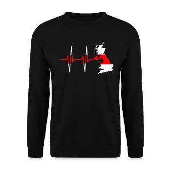 Heartbeat England - Pulse, English, Gift - Unisex Sweatshirt - black - Front - Alina (178cm) & Michal (187cm)