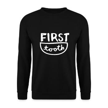 Child Baby Boy Girl Girl Boy tooth tooth saying - Unisex Sweatshirt - black - Front - Alina (178cm) & Michal (187cm)