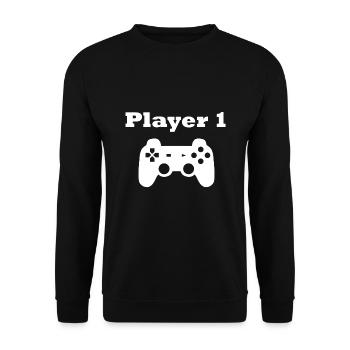 Jeu Player 1 Controller Cadeau - Sweat-shirt Unisexe - noir - Devant - Alina (178cm) & Michal (187cm)