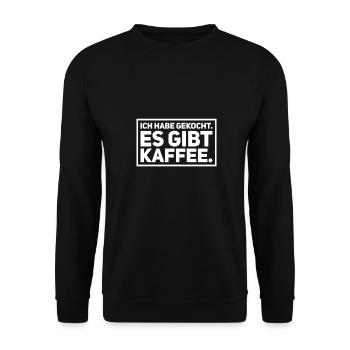 Coffee | morning café breakfast tired gift idea - Unisex Sweatshirt - black - Front - Alina (178cm) & Michal (187cm)
