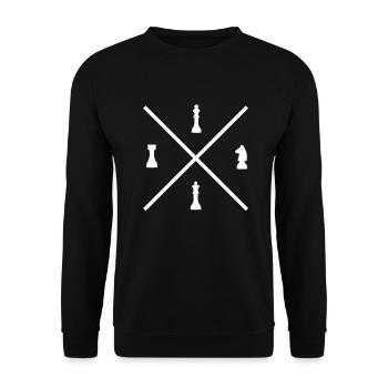 Croix d’échecs - Chess, Roi, Dame, Cheval - Sweat-shirt Unisexe - noir - Devant - Alina (178cm) & Michal (187cm)