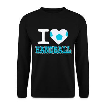 I love handball - Unisex Sweatshirt - black - Front - Alina (178cm) & Michal (187cm)