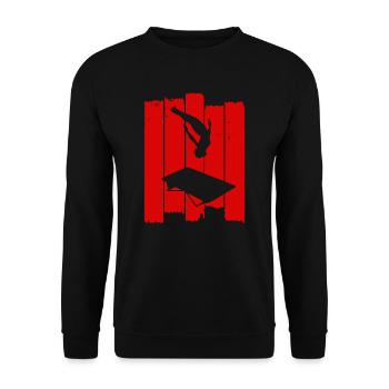 trampoline gymnastics gift for jumpers - Unisex Sweatshirt - black - Front - Alina (178cm) & Michal (187cm)