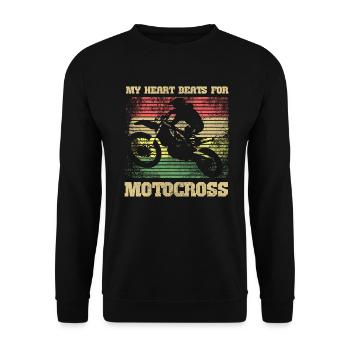 motocross - Unisex Sweatshirt - black - Front - Alina (178cm) & Michal (187cm)